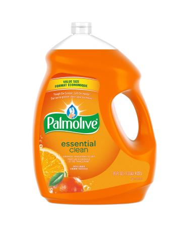 Palmolive Essential Clean Dish Soap Liquid - Orange Tangerine Scent - 4.27 L - Tough on Grease Soft on Hands Dishwashing liquid for Everyday Dishwashing Removes Food Particles and Grime