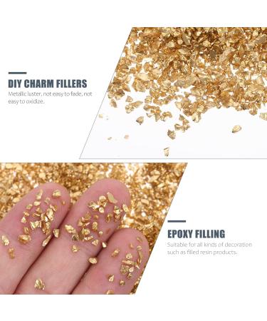 FRCOLOR 1 Glass Chip Irregular Glass Glitter Ornaments Glass Epoxy Resin Filler Nail Crystal Charms Crushed Crystal Chips Chunky Flakes Sequins Shiny Nail Glitter 3D Jewelry Self Made 0.5X0.3cm Golden - Buy Online on SooperMarket.com