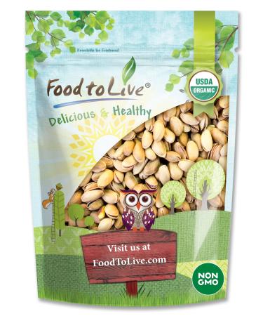 Organic California Pistachios, 2 Pounds - Non-GMO, Kosher, In Shell, Dry Roasted with Sea Salt, Bulk 2 Pound (Pack of 1)