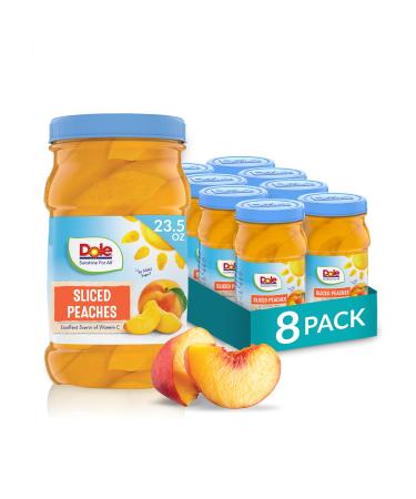 Dole Yellow Cling Sliced Peaches in 100% Fruit Juice 23.5 Oz Resealable Jars 8 Count
