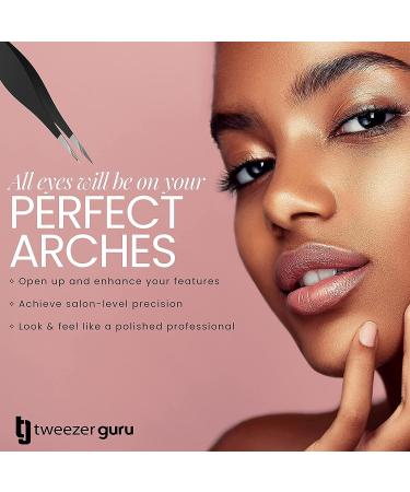 Tweezer Guru Pointed Tweezers - Precision Needle Nose Tip for Eyebrows, Ingrown Hair, Blackheads & Splinters - 2 Piece Set in Sky Blue & Black - Buy Online on SooperMarket.com