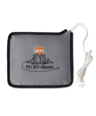 K&H Pet Products Heated Pet Bed Warmer Waterproof Pet Heating Pad Gray Small (8.5 x 9 in)