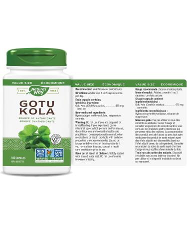 Nature's Way Gotu Kola Health Supplement 180 Count 180 count (Pack of 1) - Buy Online on SooperMarket.com