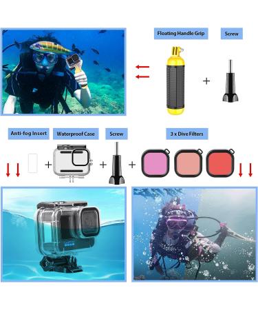 HONGDAK 63-in-1 Action Camera Accessories Kit for GoPro Hero 11/10/9 Black - Waterproof Housing, Silicone Case, Arm Strap, Mounts & More - Buy Online on SooperMarket.com