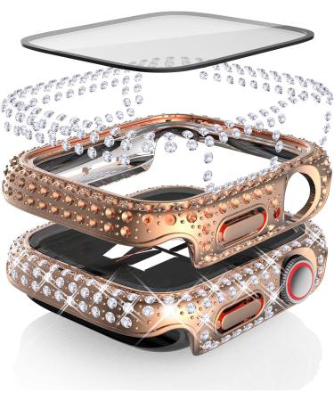 Fullife 6-Pack Crystal Diamond Bling Cases for Apple Watch 40mm | Protective Bumper with Tempered Glass Protector | Compatible with iWatch Series 6/5/4/SE | 6 Colors (Silver/RoseGold/Pink/Black/Iridescent/Clear) - Buy Online on SooperMarket.com