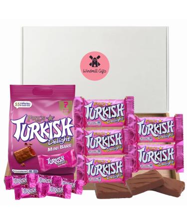 Frys Turkish Delight Gift Box - x5 Frys Turkish Delights 51g Bars Bundled With Frys Mini Turkish Delight Bars 105g - Turkish Delight Chocolate Gift - Letterbox Gift Friendly