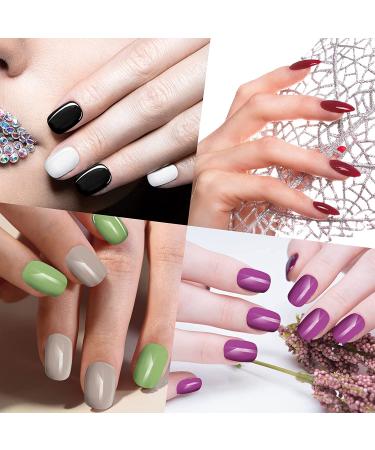720 Short False Nails Medium Square Coffin Press on Nails Glossy Dark Color - DIY Full Cover Artificial Fake Nails for Women Girls - Buy Online on SooperMarket.com