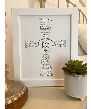 Jesus Loves Me Baptism Frame for Baby - White Grandparent Gift - Buy Online on SooperMarket.com