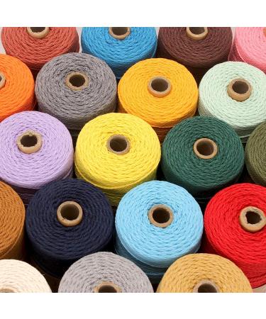 2mm x 219yd Macrame Cord - Natural White Cotton Twine String for DIY Knitting & Plant Hangers - Rustic Craft String for Christmas Wedding Decor - Buy Online on SooperMarket.com