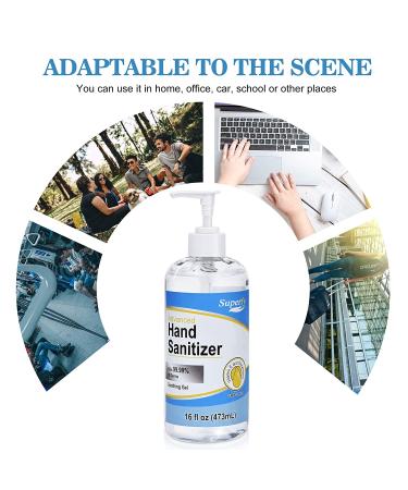 Superfy Hand Sanitizer Gel 128oz - 70% Alcohol - Quick-drying - 8 Pack 16 oz Pump Bottles - Buy Online on SooperMarket.com