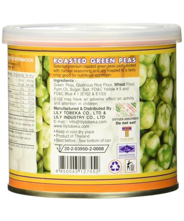 Khao Shong Roasted Green Peas with Wasabi - Crispy Low-Fat Snack 140g Can | Medium Sharpness Perfect Nut Alternative - Buy Online on SooperMarket.com