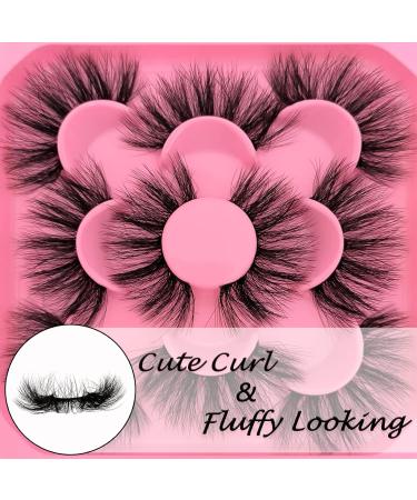 Fluffy Faux Mink Wispy False Eyelashes - 20MM Long Dramatic Lashes for Thick Volume and Big Eyes - Pack of 5 Pairs (Style 5-06) - Buy Online on SooperMarket.com
