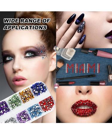 1500 PCS Flat Back Crystal Rhinestones Set with Tweezers and Picker Pen - Professional Nail Art Gems for Salon & Craft Decoration - Buy Online on SooperMarket.com
