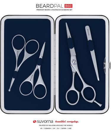 Suvorna 4-Piece Men's Grooming Kit with Scissors and Tweezers - Dark Blue - Buy Online on SooperMarket.com