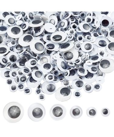 PH PandaHall 6 Sizes Wiggle Googly Eyes Buttons, 330pcs Sew On Googly Eyes Shank Back Sewing Crafts Animal Craft Eyes Button for Teddy Bear Animal Puppet Plush Animal