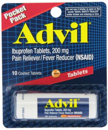 Advil Pain Reliever and Fever Reducer Pain Relief Medicine with Ibuprofen 200mg for Headache Backache Menstrual Pain and Joint Pain Relief - 10 Coated Tablets
