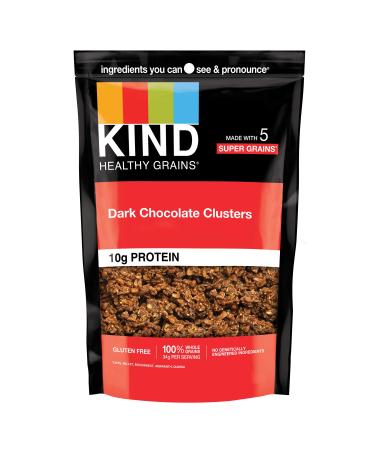 KIND Healthy Grains Clusters, Dark Chocolate Granola, Gluten Free, 10g Protein, 11 Ounce (Pack of 6)
