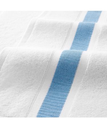 Aston & Arden Aegean Striped Turkish Bath Sheet - Eco-Friendly 600 GSM Soft & Absorbent Towel - Deep Pool Blue - Buy Online on SooperMarket.com