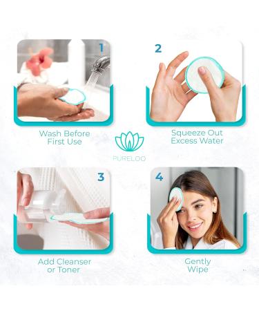 16 Pack Reusable Makeup Remover Pads - Eco-Friendly Cotton Pads with Laundry Bag & Bamboo Box - Perfect for Makeup Removal - Buy Online on SooperMarket.com