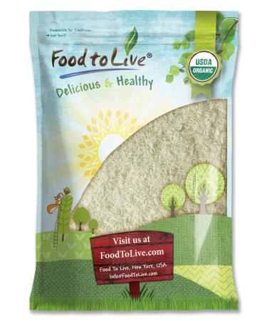 Organic White Basmati Rice, 5 Pounds  Non-GMO, Long-Grain Rice Variety, Fragrant, Kosher, Vegan, Bulk. Non-Irradiated. Less Starch Content. High in Dietary Fiber. Great for Indian Dishes. 5 Pound (Pack of 1)