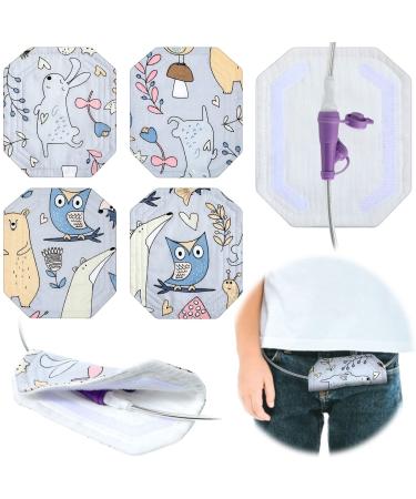4 Pack Feeding Tube Port Cover for Tube Connection Cover Reusable and Soft Hoop and Loop Strap Port Cover for Kids Adult Connection Cove