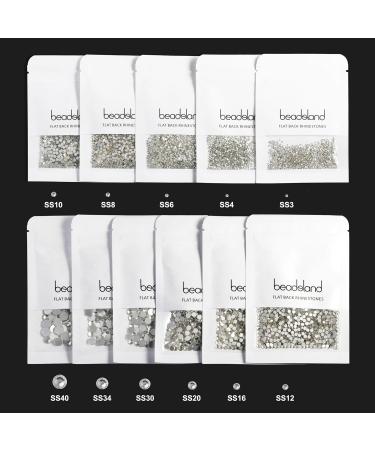 Buy Beadsland 1440 Flat Back Rhinestones for Nails | SS10 Transparent Nail Crystals 2.7-2.8mm | International Shipping Available - Buy Online on SooperMarket.com