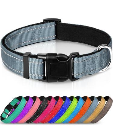 Joytale Dog Collar Reflective Dog Collar for Small Dogs S Grey S (Pack of 1) Grey