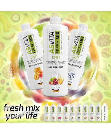 AsVita Sugar-Free Beverage Concentrate Fresh Mix 1:80 - 1L Bottle | 26 Delicious Flavors (Woodruff) - International Shipping Available - Buy Online on SooperMarket.com