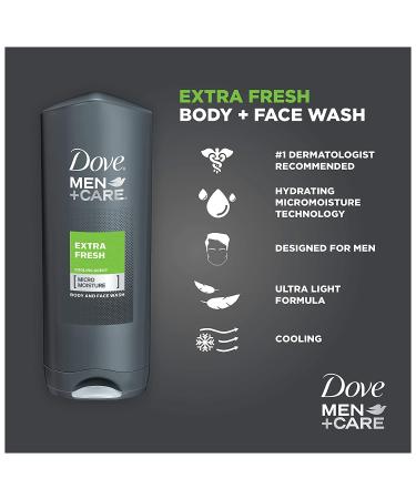 Dove Men+Care Extra Fresh Body & Face Wash 18 fl oz - Refreshing Clean for Men - Buy Online on SooperMarket.com