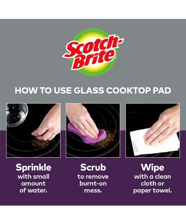 Scotch-Brite Cooktop Glass Stovetop Cleaning Pads - 4 Count, Multi-Color - Tackle Burnt-On Messes Efficiently - Buy Online on SooperMarket.com