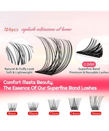Buy Natural Lash Clusters Kit - Wispy Eyelash Extensions C Curl DIY at Home - 8-16MM G-10-16MM | International Shipping Available - Buy Online on SooperMarket.com