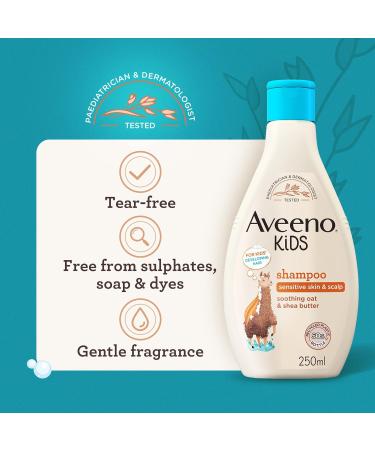 Aveeno Baby Kids Shampoo 250ml - Soothing Oat & Shea Butter | Gentle Children's Shampoo for Little Superheroes - Buy Online on SooperMarket.com