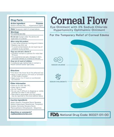 BASE LABORATORIES Corneal Edema Eye Ointment | 3% Sodium Chloride Ophthalmic | Hypertonicity Eye Drops - Triple Pack 15g - Buy Online on SooperMarket.com