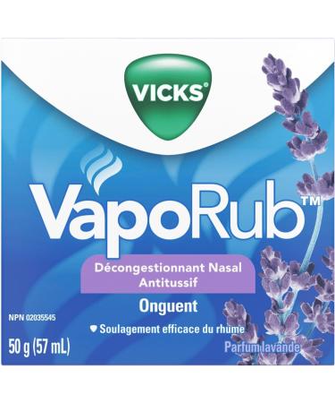 Vicks VapoRub Nasal Decongestant Cough Suppressant Relief from Cold Aches & Pains Chest Rub Ointment Lavender scent 50 g/57 mL 57 ml (Pack of 1) Lavender - Buy Online on SooperMarket.com