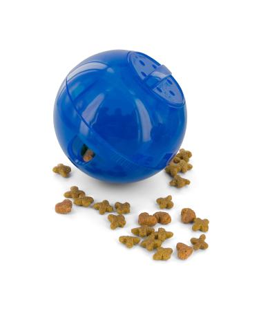PetSafe Slimcat Feeder Ball - Interactive Game for Your Cat - Fill with Food and Treats - Great for Portion Control and Fast Eaters Blue