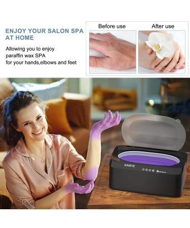 KARITE Paraffin Wax Machine for Hands and Feet | Auto Open Lid | Arthritis Paraffin Bath | Fast 20Min Meltdown | Precision Temp Control | 4500ml Warmer with 8Pack Refills - Black - Buy Online on SooperMarket.com