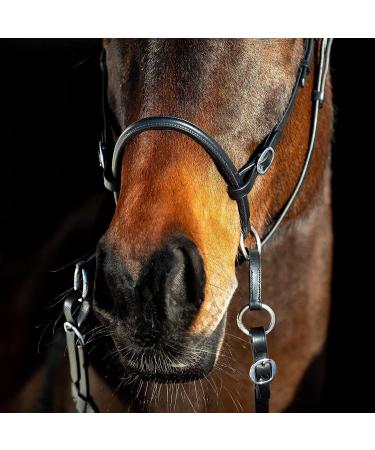 HORZE Genuine Leather Cross-Under Bitless Bridle with Web Reins - Black US Horse - Buy Online on SooperMarket.com
