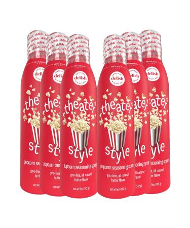 Winona Pure Popcorn Butter, Theater Style 5 Ounce (6-Pack) | Delicious Popcorn Spray with 0 Calories per Serving, Perfect for Popcorn Lovers