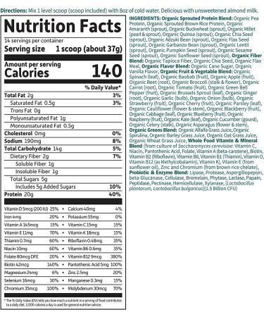 Garden of Life RAW Organic Meal Shake & Meal Replacement 18.3 oz | Nutritional Superfood - Buy Online on SooperMarket.com