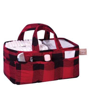 Trend Lab Red Buffalo Check Storage Caddy for Baby Nursery | Diaper Organizer 12x6x8 | Changing Table Accessories - Buy Online on SooperMarket.com