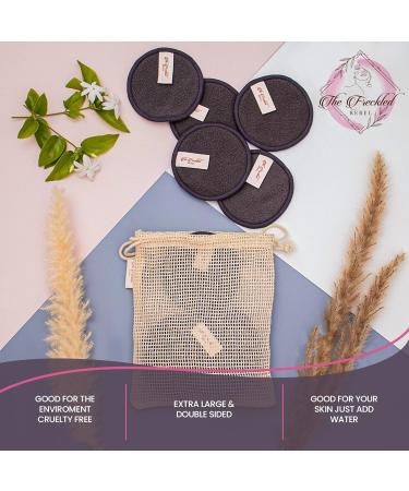 Freckled Rebel Reusable Makeup Remover Pads Set - 20 Eco-Friendly Wipes & Laundry Bag Perfect for All Skin Types - Black Floral Design - Buy Online on SooperMarket.com