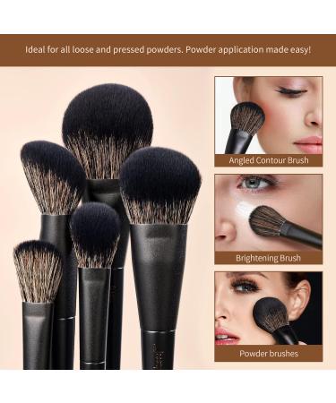 Jessup 14Pcs Black Kabuki Makeup Brushes Set for Foundation, Eyeshadow, Contour, and Concealer - T336 B-T336 - Buy Online on SooperMarket.com