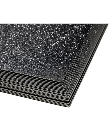 Black Glitter Cardstock Paper - 24 Sheets for Crafts, Birthday Cards, Wedding Invitations - 280gsm, 8.5x11 - Buy Online on SooperMarket.com