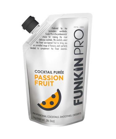 Funkin Pro Passion Fruit Puree for Cocktails Cooking & Baking Real Fruit Cocktail Ingredients Puree Mixer 1 kg Passionfruit 1 kg (Pack of 1)