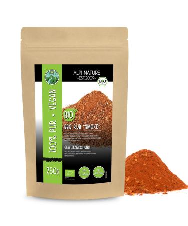 Organic BBQ Rub smoked flavor spice mix for grilling dry marinade marinade for grilling 100% natural without artificial additives organic ingredients (250 GR (8.8oz))