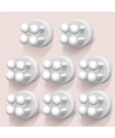 OSORD 8 pieces of toothbrush holder silicone razor bracket shower adhesive hooks multi-purpose hook hooks self-adhesive adhesive hooks for razor toothbrush keychain (8pcs white)