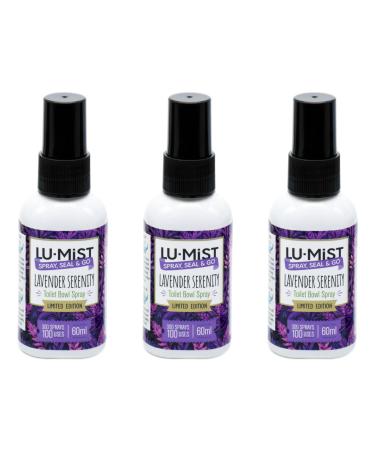 Lu-Mist 3x 60ml Limited Edition Toilet Bowl Spray - Pack of 3 - Lavender Serenity