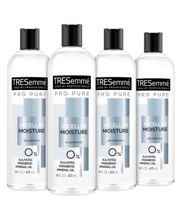TRESemm Pro Pure Shampoo For Daily Moisture Micellar Moisture Paraben Free Dye Free Moisture Shampoo 16 oz 4 Count TRESemm 16 Fl Oz (Pack of 4)