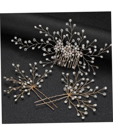 minkissy 5 Sets bridal headwear Rhinestone Hair Headpiece Bride Hairpin crystal hair comb U- shaped Hair Pin for Bride crystal side comb Bridal Hair Comb clip wedding rhinestones bridesmaid - Buy Online on SooperMarket.com