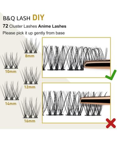 72 D Curl Natural Eyelash Clusters | DIY Soft Fluffy Lash Extensions | B&Q Cluster Lashes (D-10 mm B 49) - UK-FD-B49-D-10 - Buy Online on SooperMarket.com